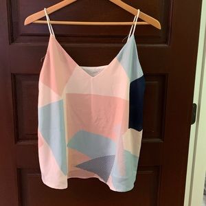 Pink and blue tank top